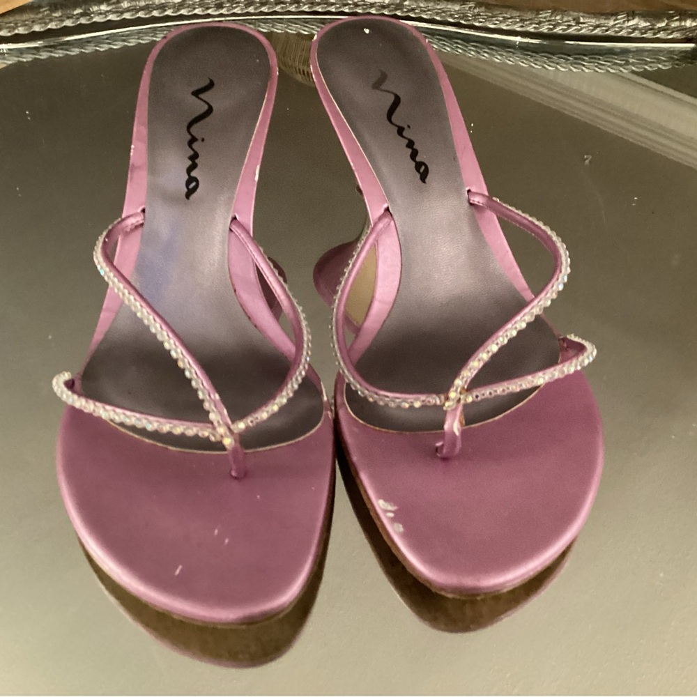 NINA lavender rhinestone heels